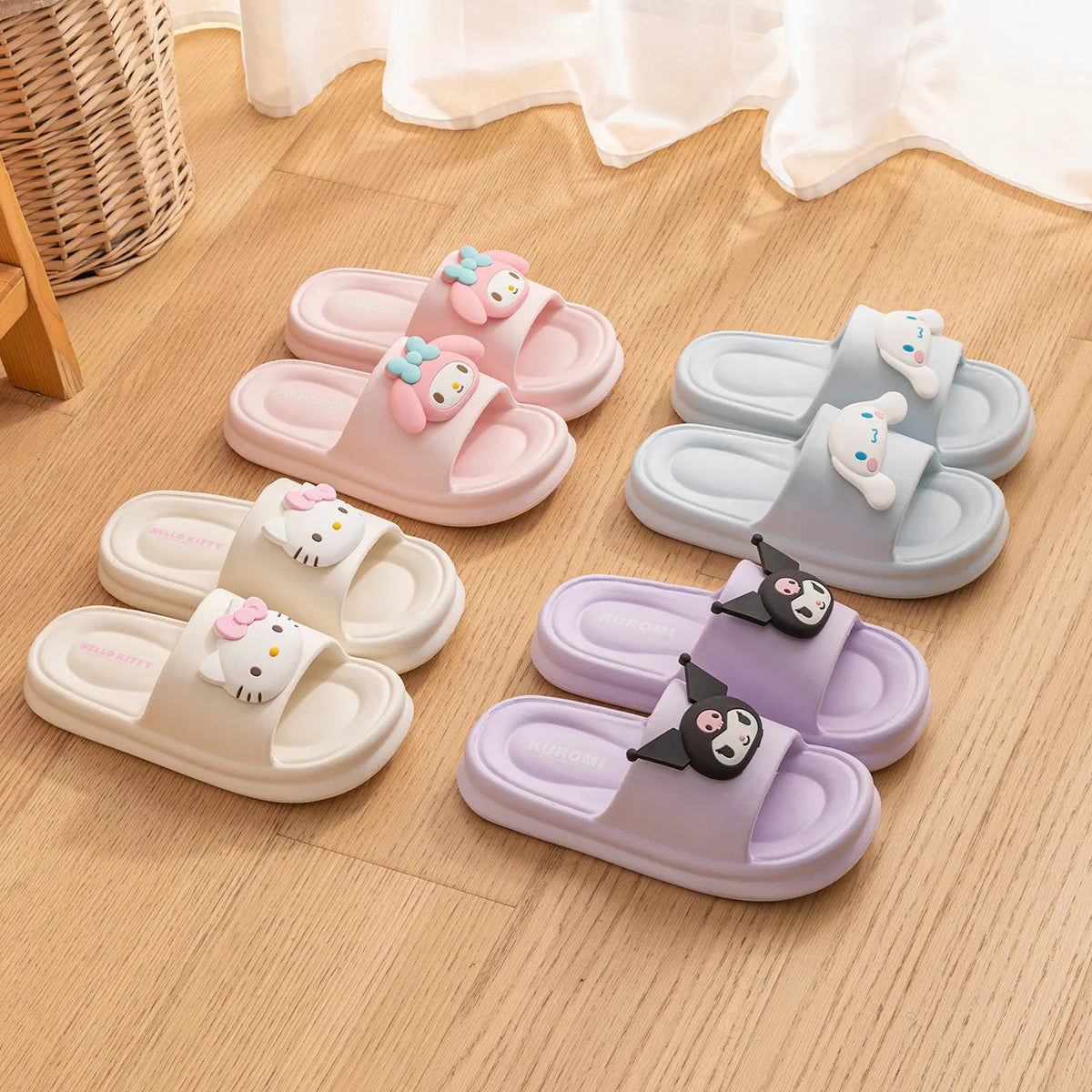 Baddie Hello Kitty Fluffy Slippers